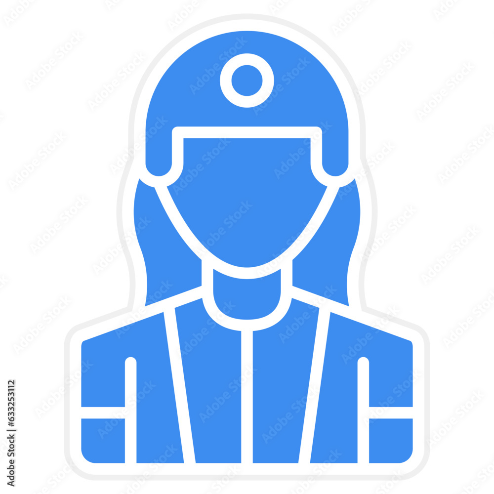 Vector Design Female Player Icon Style