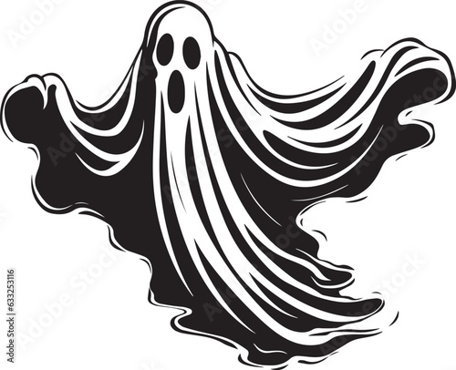 Vintage ghost, Halloween scary ghost monsters Vector Illustration, SVG