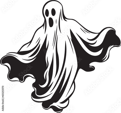 Vintage ghost, Halloween scary ghost monsters Vector Illustration, SVG
