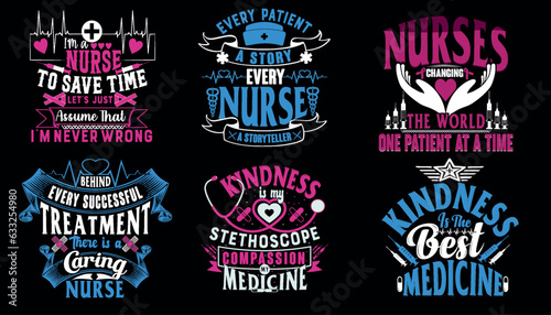  Nurse typography T shirt design ,nurse t shirt design bundle, nurse vector,nurse t shirt