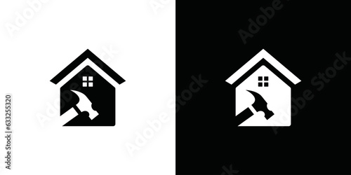 Abstract home service symbol logo design illustration.home improvement logo