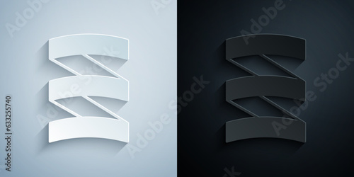 Paper cut Sports nutrition bodybuilding proteine power drink and food icon isolated on grey and black background. Paper art style. Vector