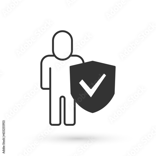 Grey Healthy lifestyle icon isolated on isolated on white background. Vector