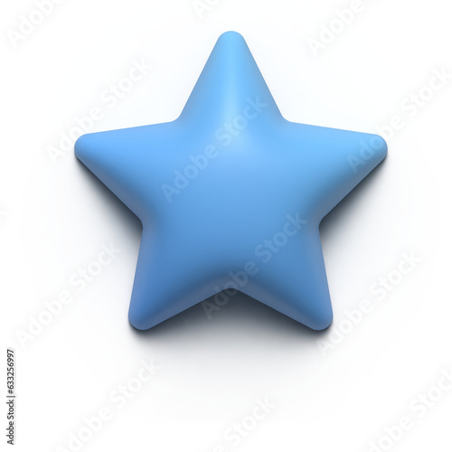 3d blue star icon element