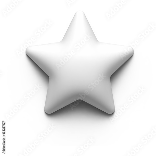 3d white star icon element