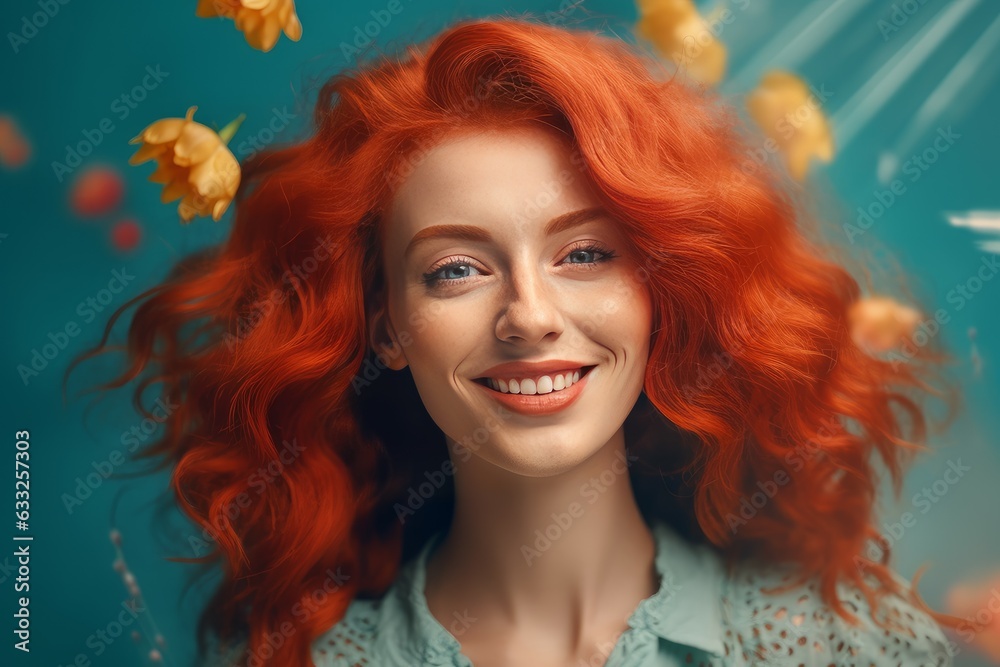 Red haired woman. Generate Ai