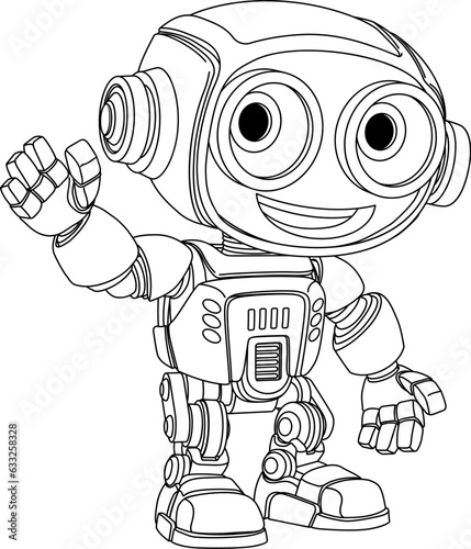 A robot cartoon cute fun al...