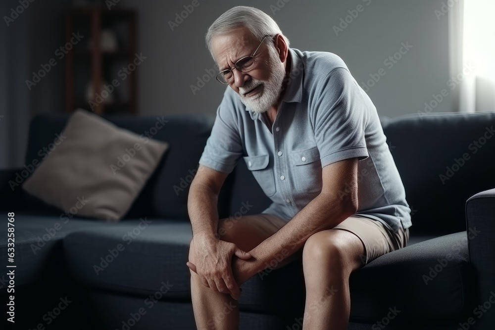 Old man knee pain. Generate Ai Old man knee pain. Generate Ai