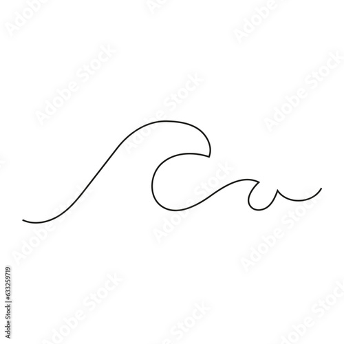 Sea wave one line drawing vector illustration  sea wave vector outline style art.