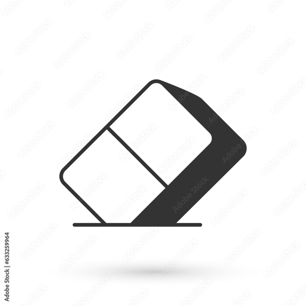 Grey Eraser or rubber icon isolated on white background. Vector Grey Eraser or rubber icon isolated on white background. Vector
