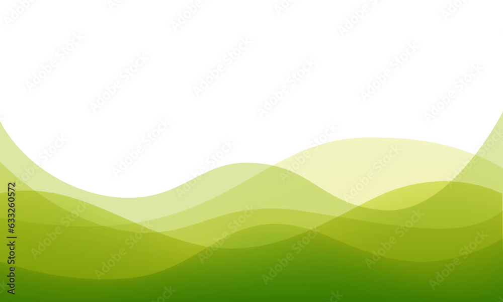 緑の波型グラデーションの背景素材