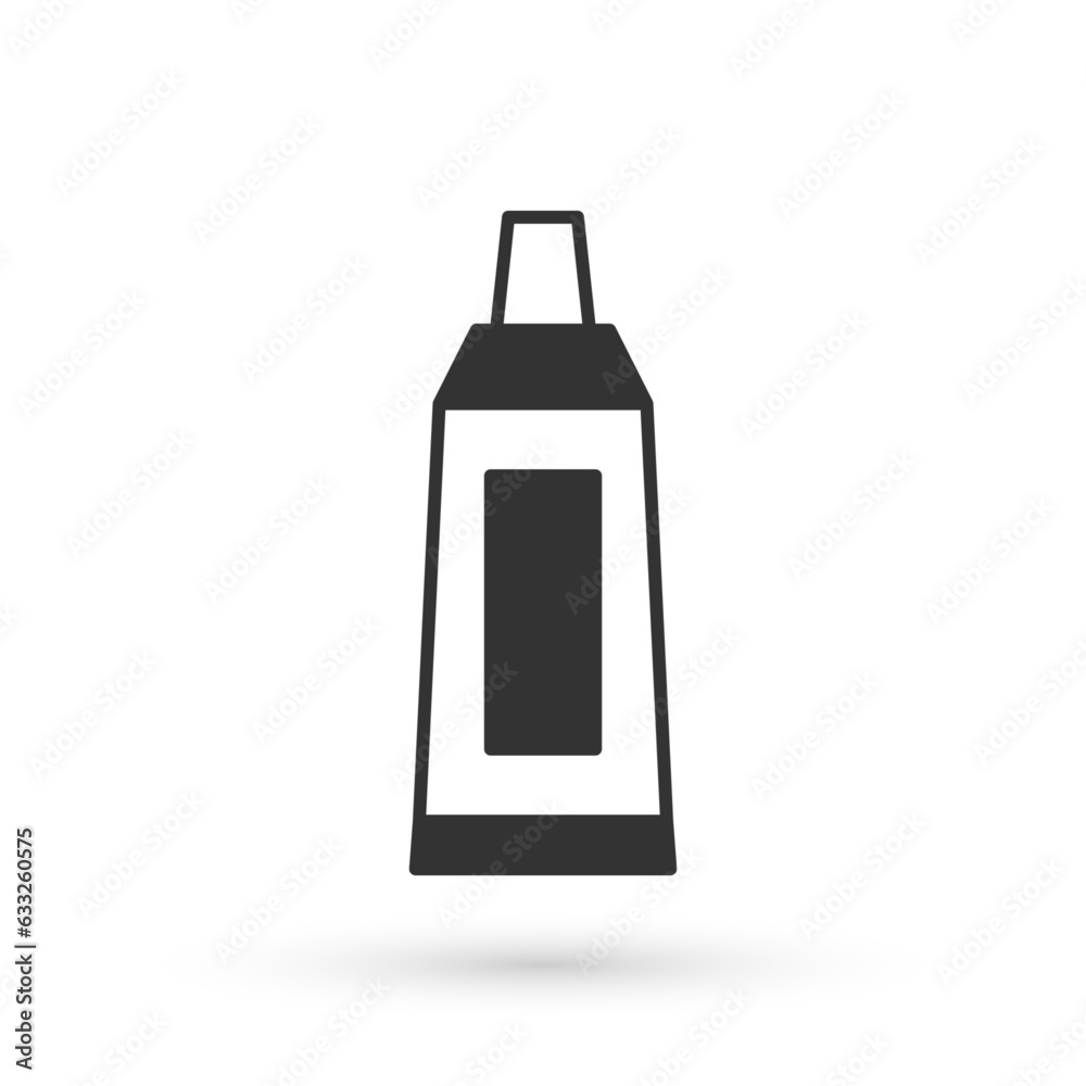 Grey Tube with paint palette icon isolated on white background. Vector Grey Tube with paint palette icon isolated on white background. Vector