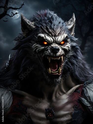 a werewolf monster with an angry gaze