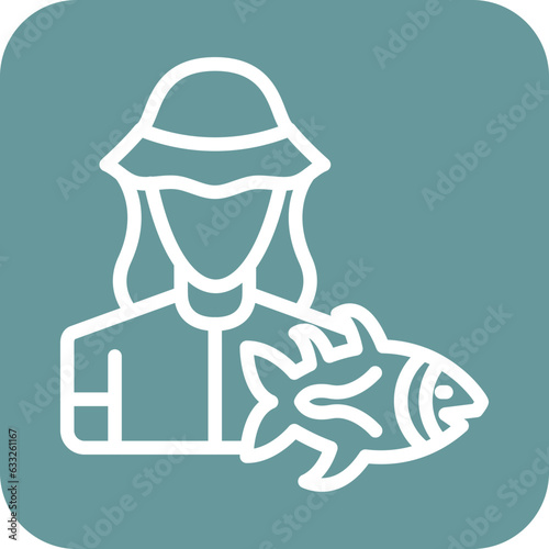 Vector Design Fisherwoman Icon Style