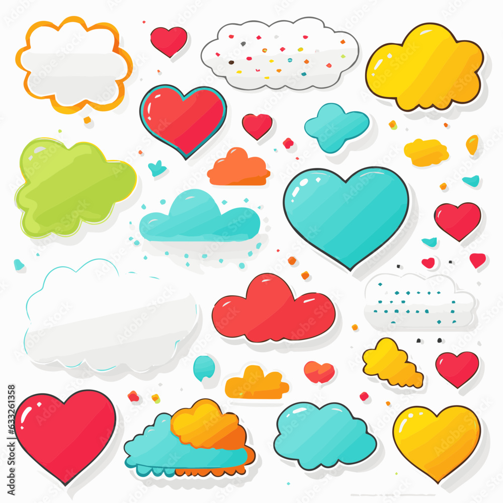 speech bubble cloud and heart