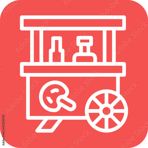 Vector Design Toffee Apple Stall Icon Style