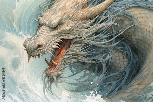 Legendary Dragon Awakens: Bringing Balance and Protection - Dragon Drawings, generative AI