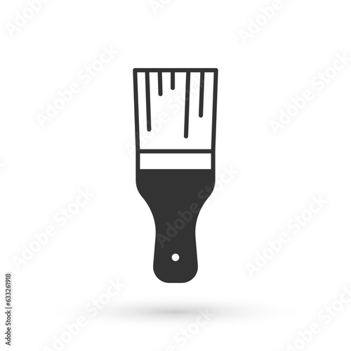 Grey Paint brush icon isolated on white background. Vector