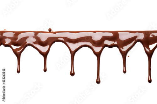 Chocolate drip isolated on transparent background. photo
