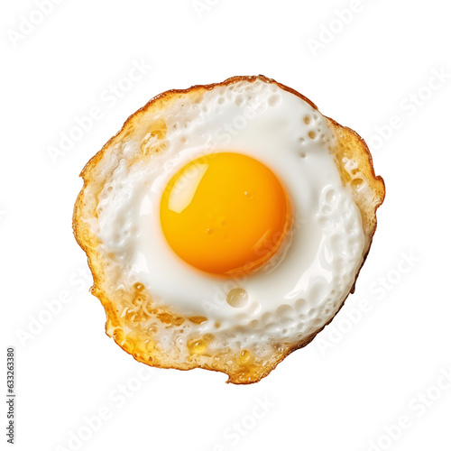 Fried egg isolated on transparent background.