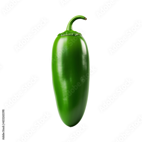  Green jalapeno pepper isolated on transparent background