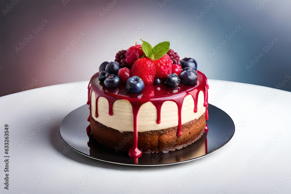 Birthday Cake witH WHITE BACKGROUND AI GENERATED Birthday Cake witH WHITE BACKGROUND AI GENERATED