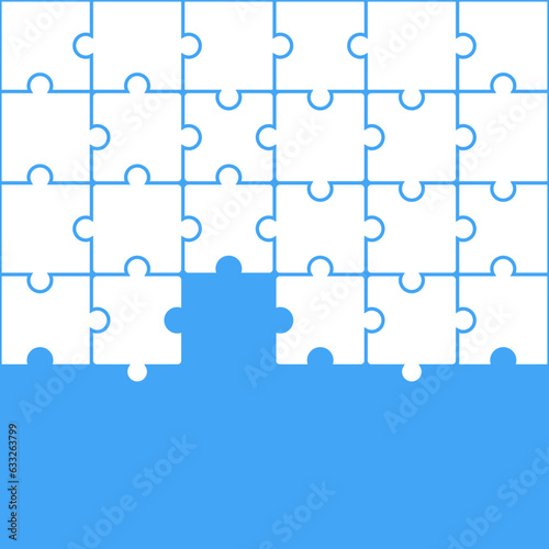 Blue jigsaw pattern. jigsaw line pattern. jigsaw seamless pattern. Decorative elements, clothing, paper wrapping, bathroom tiles, wall tiles, backdrop, background.
