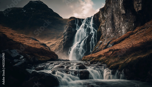Captivating Beauty of stunning waterfall, majestic, powerful, mesmerizing