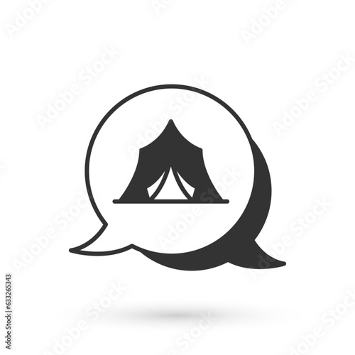 Grey Circus tent icon isolated on white background. Carnival camping tent. Amusement park. Vector