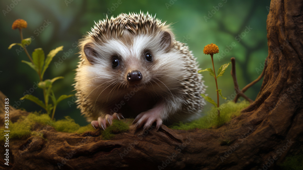 close up of a cute hedgehog