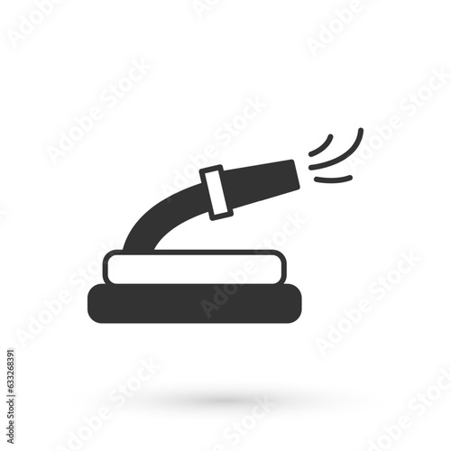 Grey Garden hose icon isolated on white background. Spray gun icon. Watering equipment. Vector