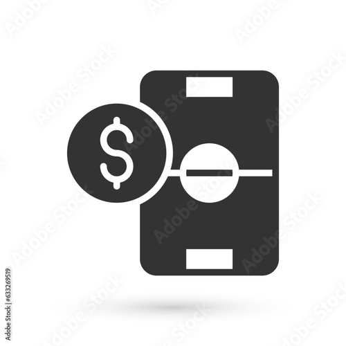 Grey Soccer football betting money icon isolated on white background. Football bet bookmaker. Soccer betting online make money. Vector