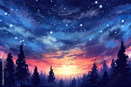 Guiding Dreamers with their Ethereal Glow: Celestial Symphony, an awe-inspiring Drawing of Countless Twinkling Stars in a Starry Night Sky, generative AI