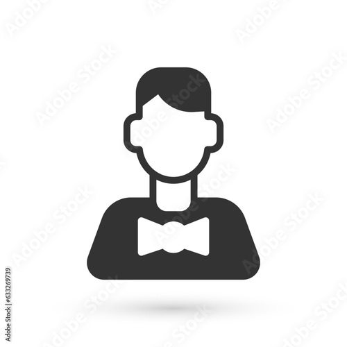 Grey Casino dealer icon isolated on white background. Casino croupier. Vector