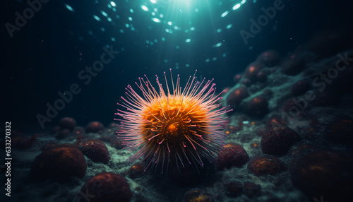 Urchin in deep sea