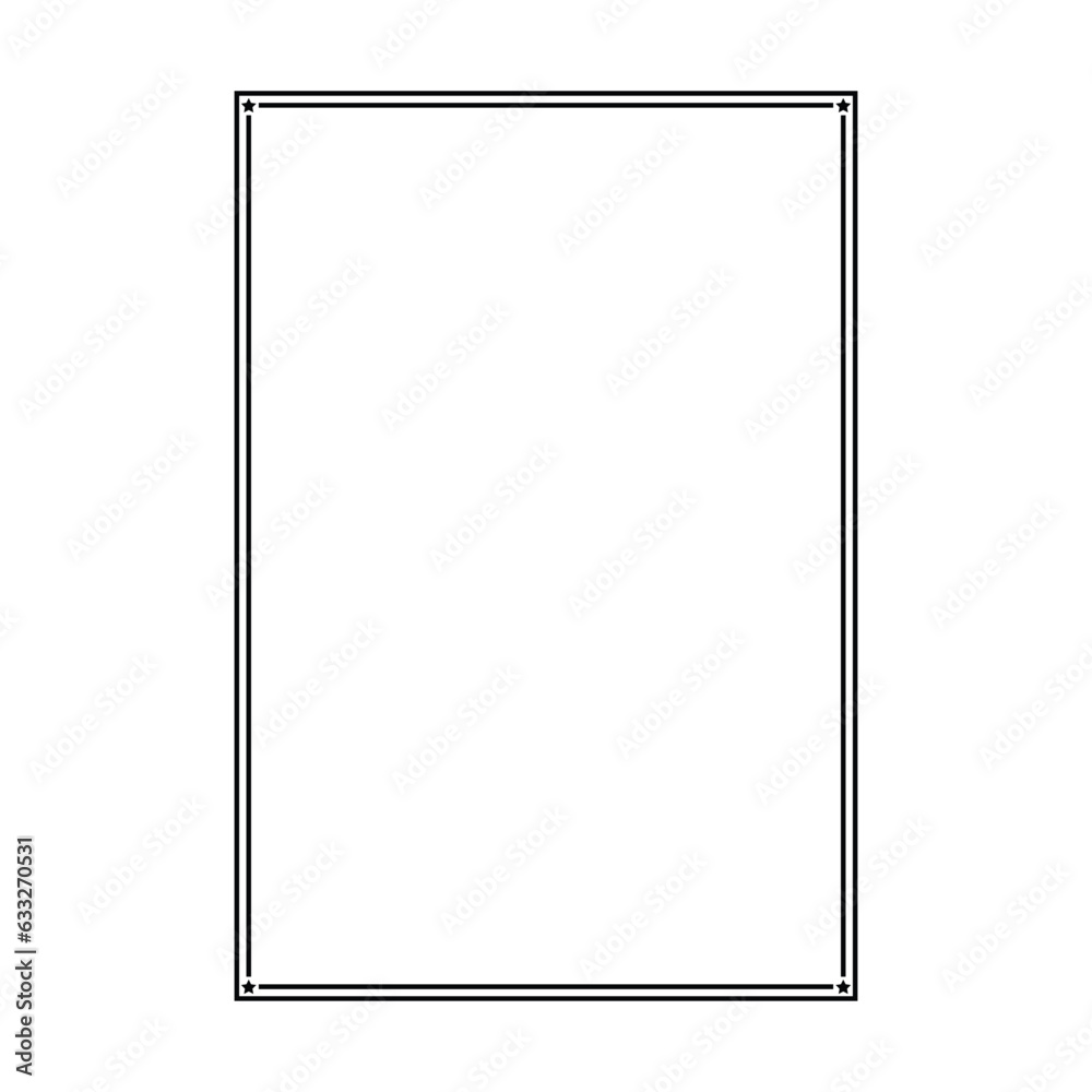 Star frame border vertical abstract outline shape icon for decorative vintage doodle element for design in vector illustration Star frame border vertical abstract outline shape icon for decorative vintage doodle element for design in vector illustration