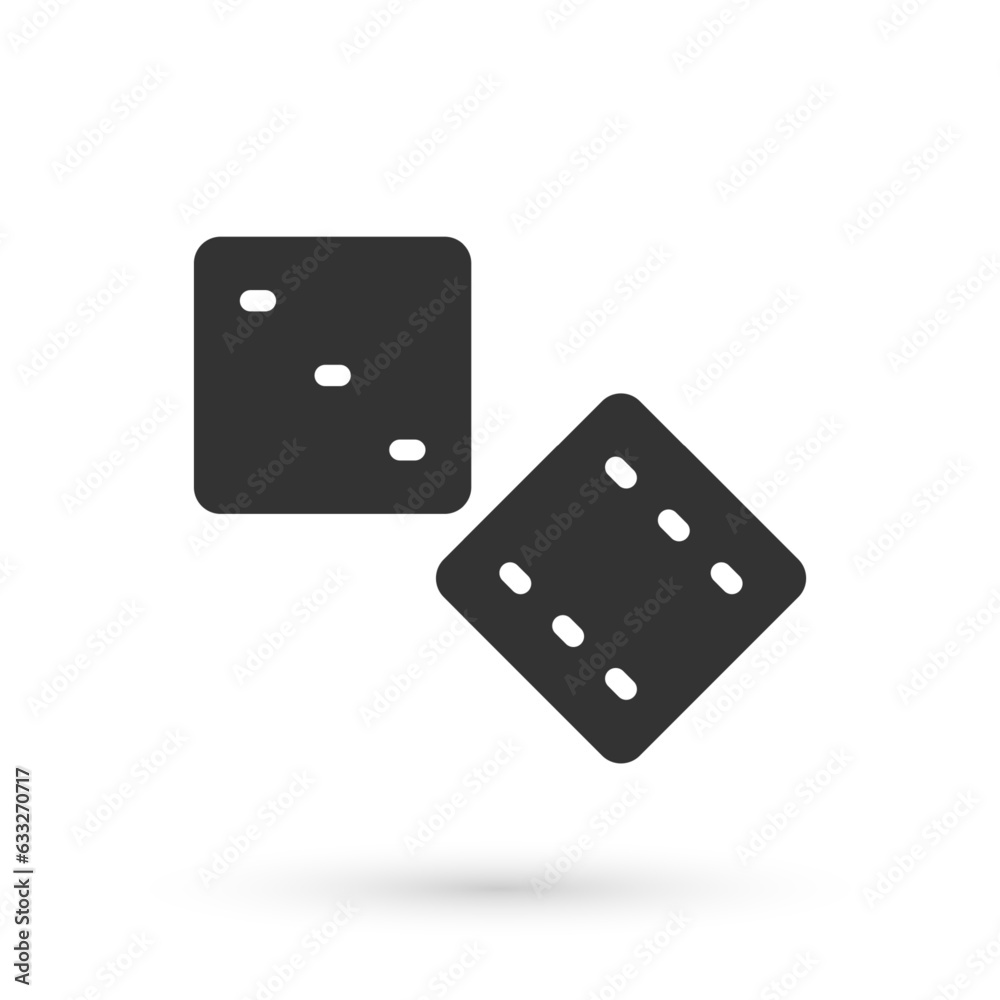 Grey Game dice icon isolated on white background. Casino gambling. Vector Grey Game dice icon isolated on white background. Casino gambling. Vector