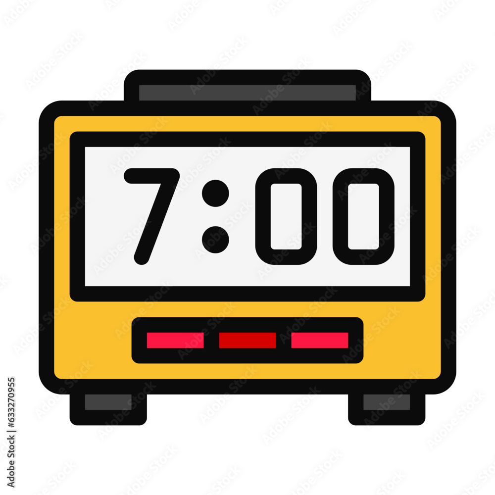 digital clock Filled line icon digital clock Filled line icon