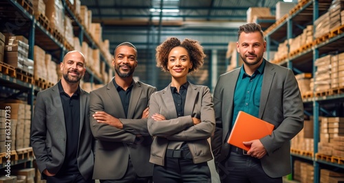 business people at a big wa...