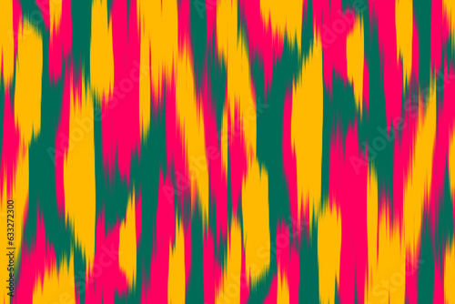 Uzbek ikat pattern and fabric in Uzbekistan. Abstract background for wallpaper, textures, textile, cloth, Uzbekistan fabric
