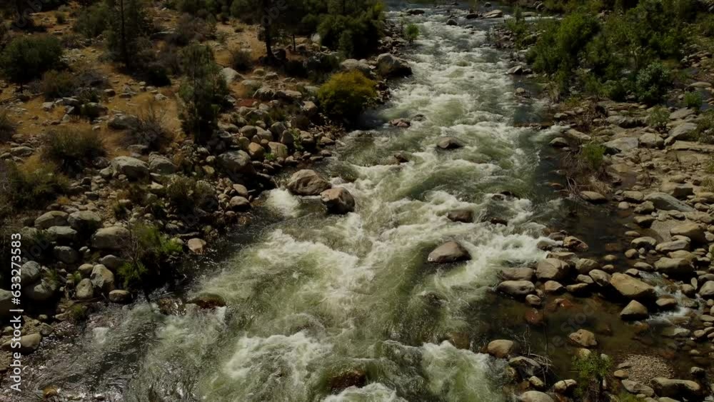 Aerial View of Rapids in the Kern River, Kernsville, Kern County