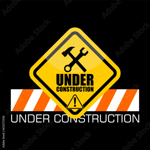 Under Construction, sign and board vector