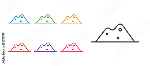 Set line Salt icon isolated on white background. Set icons colorful. Vector
