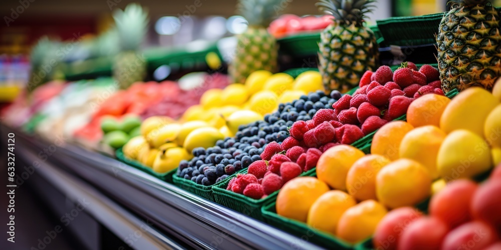 custom made wallpaper toronto digitalGenerative AI, supermarket fruit on shelf