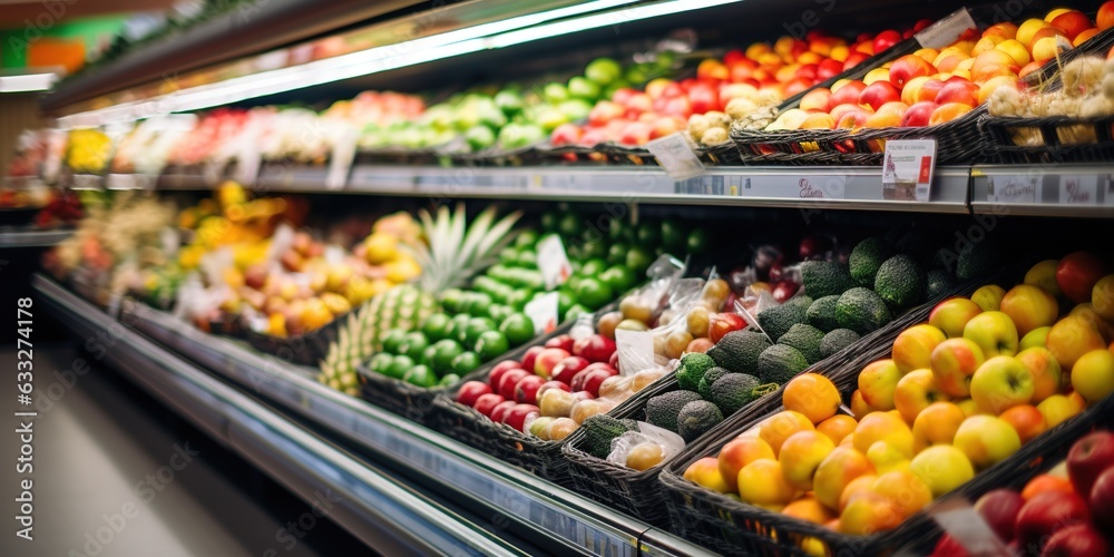 Generative AI, supermarket fruit on shelf