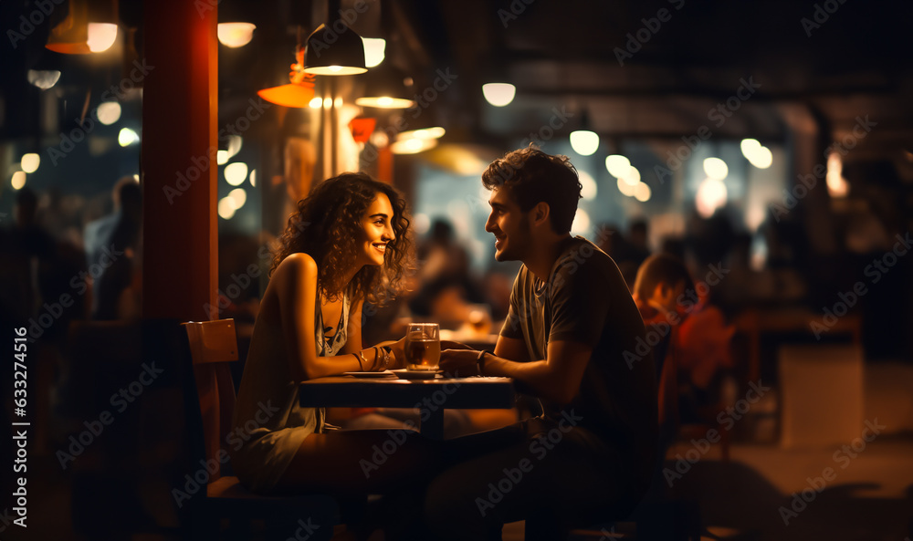 Couple on a date at a Cafe. Concept of dating, love and matchmaking. Shallow field of view. Couple on a date at a Cafe. Concept of dating, love and matchmaking. Shallow field of view.