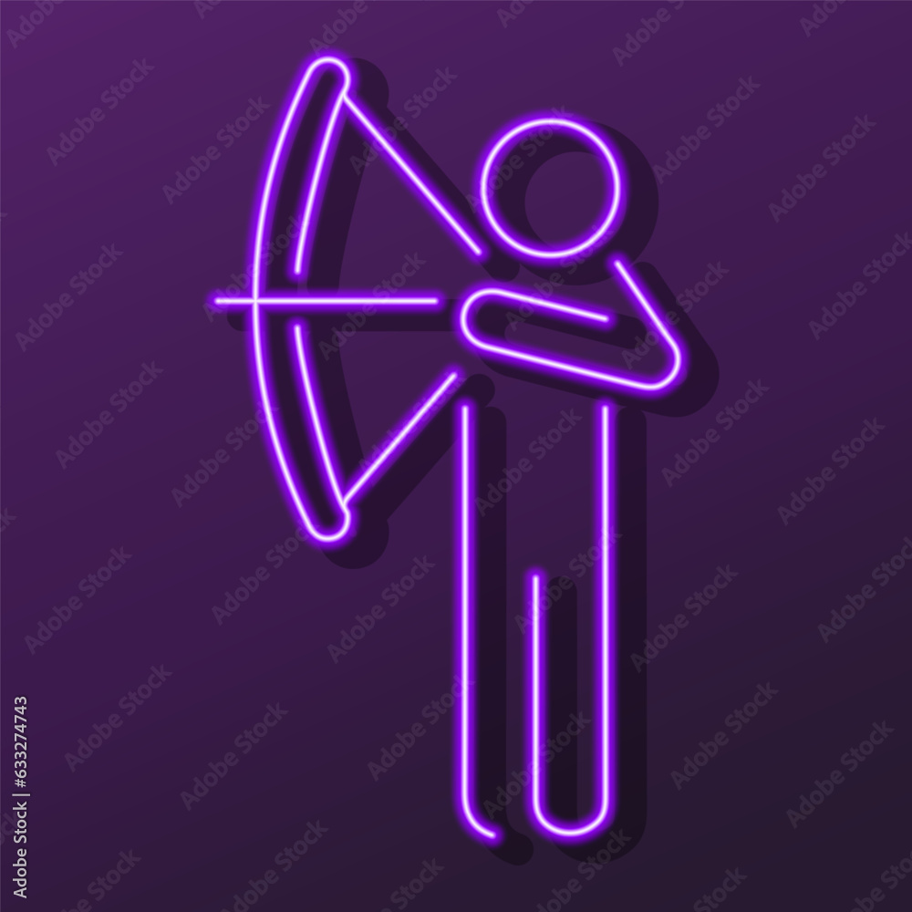 accuracy neon sign, modern glowing banner design, colorful modern design trend on black background. Vector illustration.