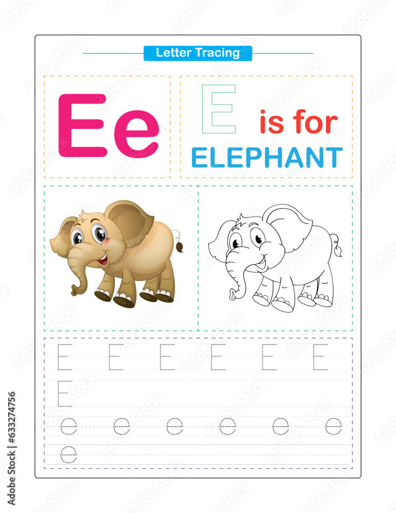 Vecteur Stock Uppercase and Lowercase. Cute children. Colorful ABC ...