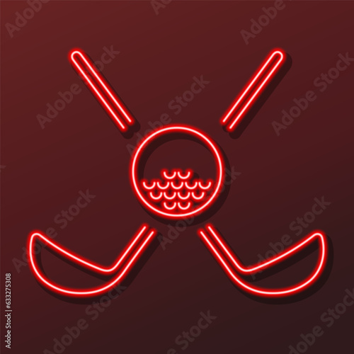 golf neon sign, modern glowing banner design, colorful modern design trend on black background. Vector illustration.