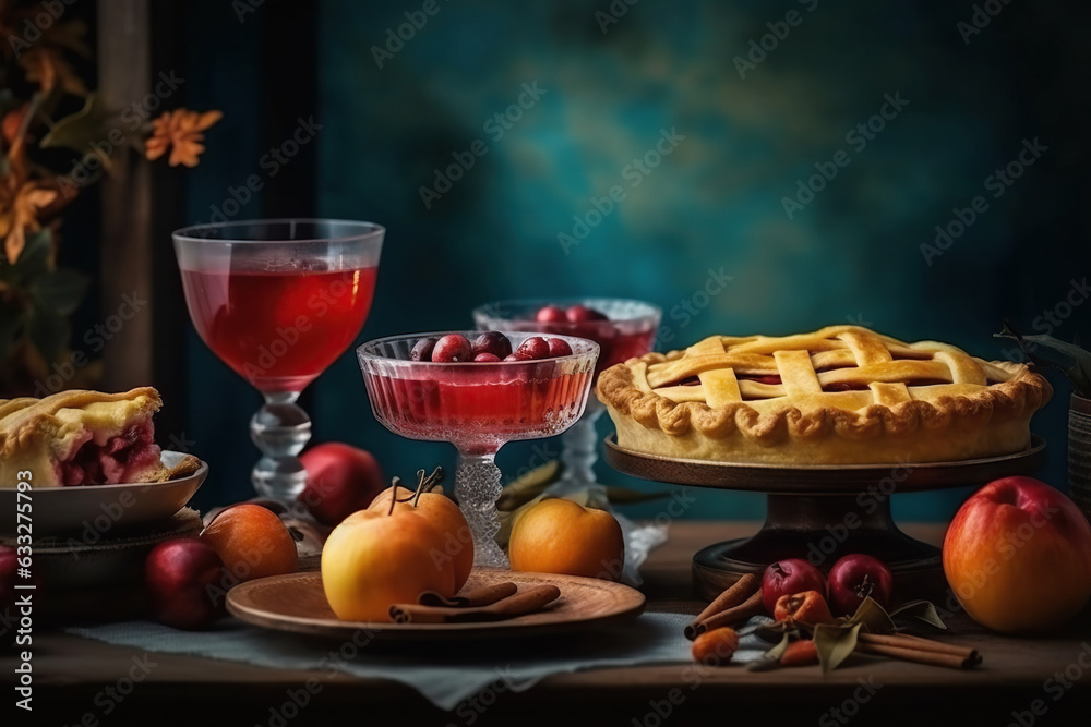 Thanksgiving Day holiday festive food background Thanksgiving Day holiday festive food background